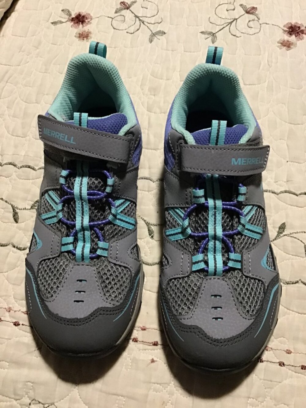 Merrell Trail Chaser Big Kid's Outdoor Sneaker SZ 3.5 Gray/Purple/Seaform